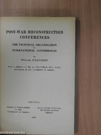 Post-War Reconstruction Conferences