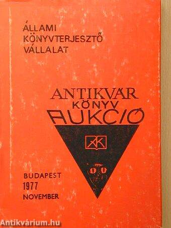 Antikvár könyv aukció - Budapest, 1977. november