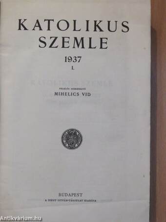 Katolikus Szemle 1937. január-december I-II.