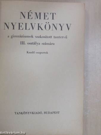 Német nyelvkönyv III.