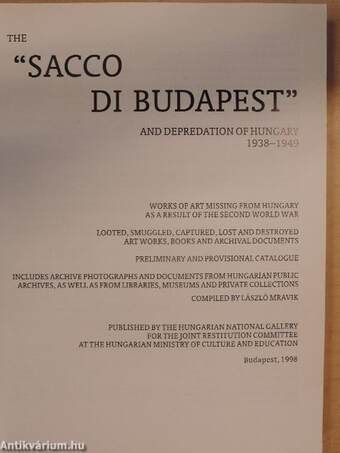 The "Sacco di Budapest" and Depredation of Hungary, 1938-1949