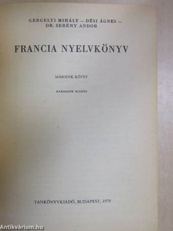 Francia nyelvkönyv 2.