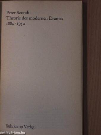 Theorie des modernen Dramas 1880-1950