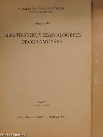 Elektronikus számológépek programozása