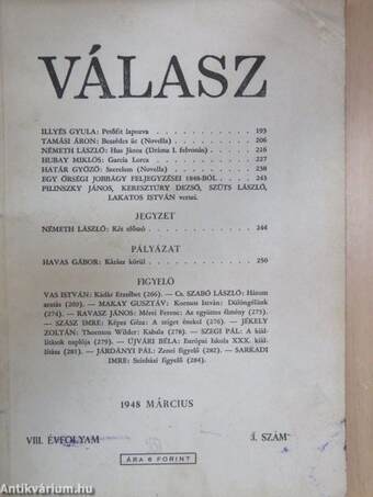 Válasz 1948. március