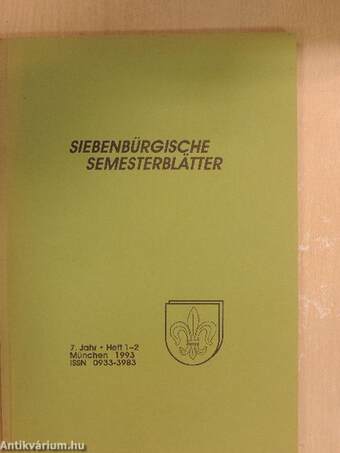 Siebenbürgische Semesterblätter 1993/1-2