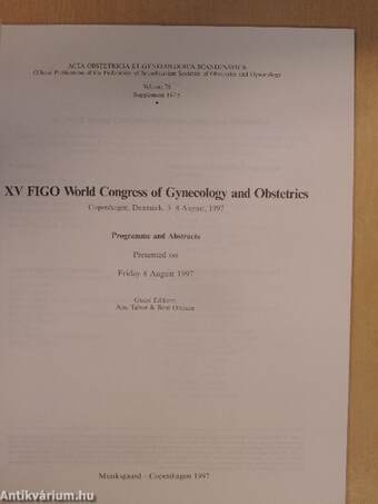 XV FIGO World Congress of Gynecology and Obstetrics Friday 8 August 1997