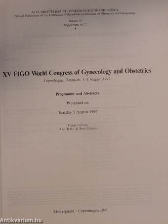 XV FIGO World Congress of Gynecology and Obstetrics 5 August 1997