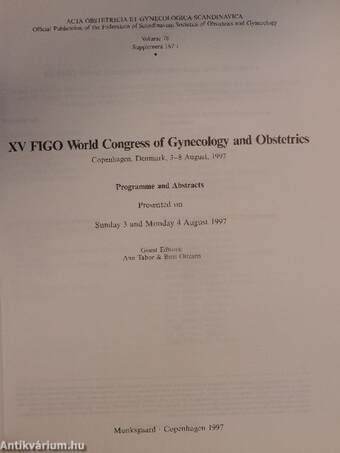 XV FIGO World Congress of Gynecology and Obstetrics 4 August 1997