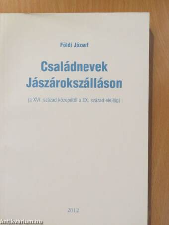 Családnevek Jászárokszálláson