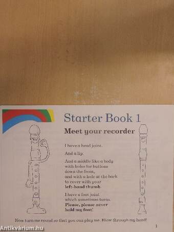 Rainbow Recorder Course Starter Book Level 1.