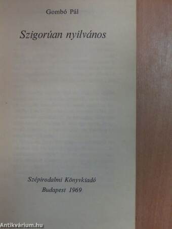 Szigorúan nyilvános