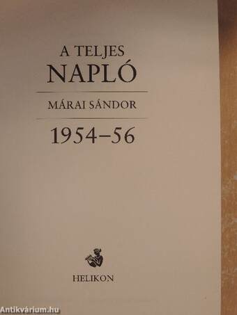 A teljes napló 1954-56