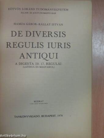 De diversis regulis iuris antiqui