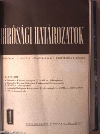 Bírósági határozatok 1975. január-december