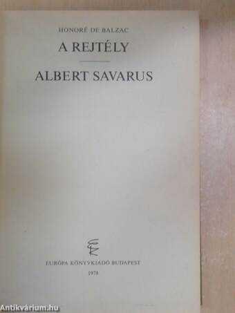 A rejtély/Albert Savarus