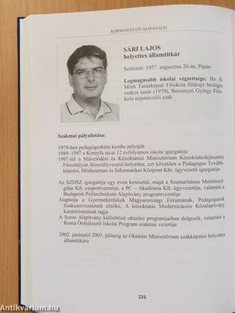 A Medgyessy-Kormány és a Gyurcsány-Kormány Tisztségviselői Almanachja 2002. május 27.-2006. június 8.