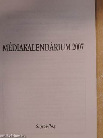 Médiakalendárium 2007