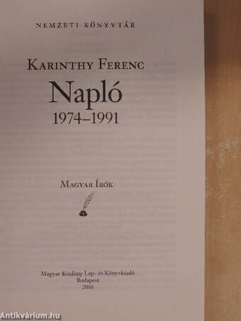 Napló 1974-1991