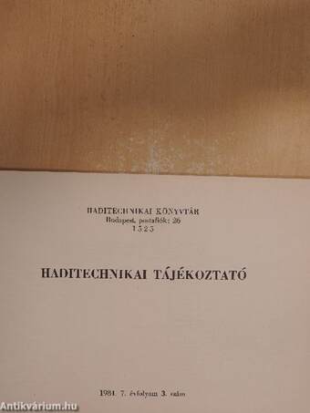 Haditechnikai tájékoztató 1984/3.