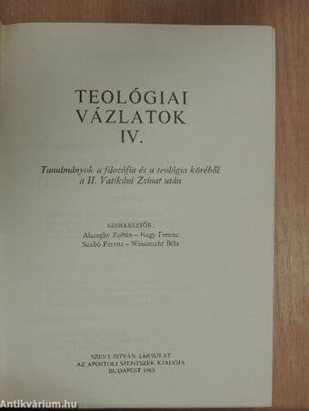 Teológiai vázlatok IV.