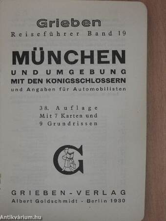 München und Umgebung mit den Königsschlössern und Angaben für Automobilisten