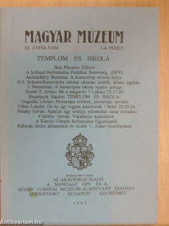 Magyar Múzeum 1993/1-4.