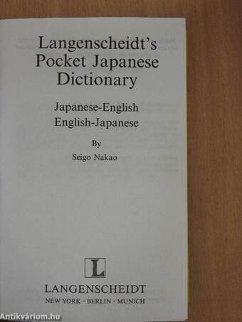 Langenscheidt's Pocket Japanese Dictionary