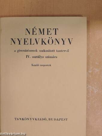 Német nyelvkönyv IV.