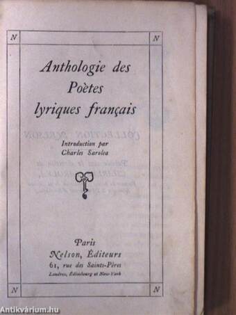 Anthologie des Poetes lyriques francais