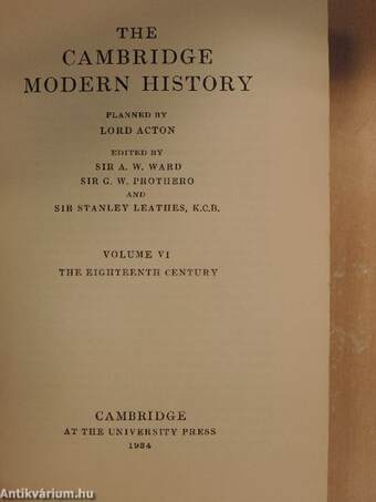 The Cambridge Modern History VI