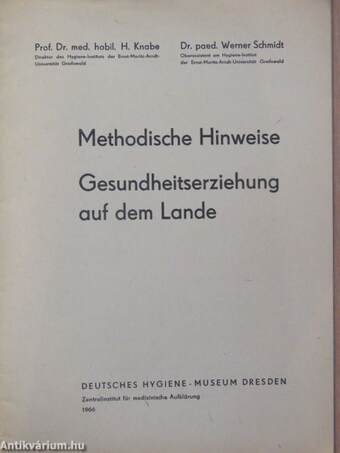 Methodische Hinweise - Gesundheitserziehung auf dem Lande