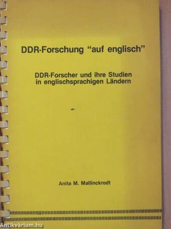 DDR-Forschung "auf englisch"