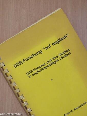 DDR-Forschung "auf englisch"