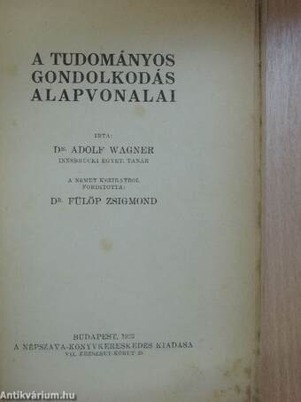 A tudományos gondolkodás alapvonalai