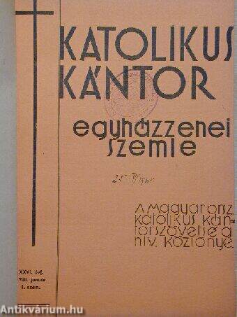 Katolikus kántor 1938. január-december