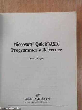 Microsoft QuickBASIC Programmer's Reference