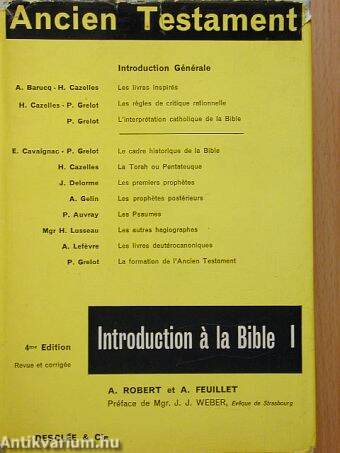 Introduction á la Bible I.