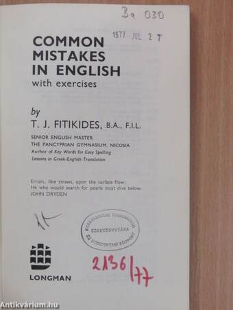 Common mistakes in English