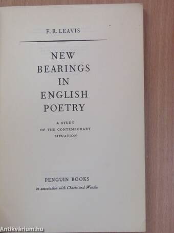 New Bearings in English Poetry