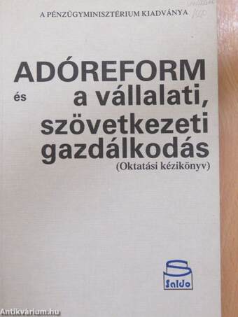 Adóreform és a vállalati, szövetkezeti gazdálkodás