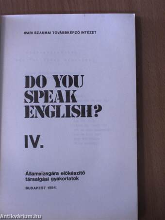 Do You Speak English? IV.