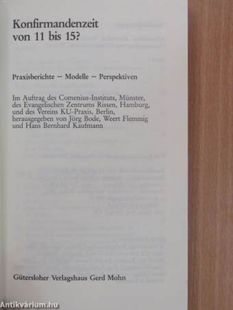 Konfirmandenzeit von 11 bis 15?