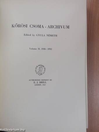 Kőrösi Csoma - Archívum 1967 II.