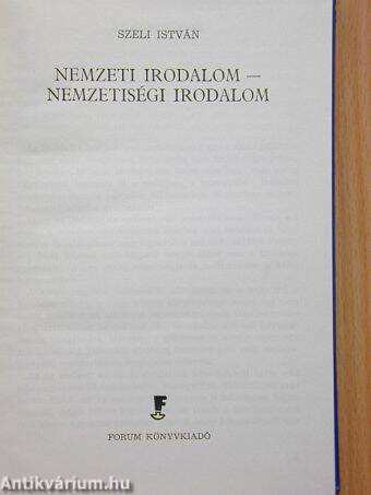 Nemzeti irodalom - nemzetiségi irodalom