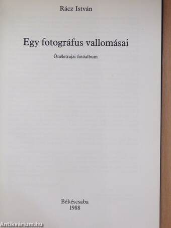 Egy fotográfus vallomásai