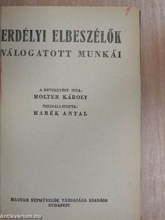 Erdélyi elbeszélők válogatott munkái/Délvidéki elbeszélők válogatott munkái/Felvidéki elbeszélők válogatott munkái