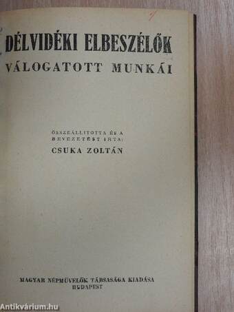 Erdélyi elbeszélők válogatott munkái/Délvidéki elbeszélők válogatott munkái/Felvidéki elbeszélők válogatott munkái