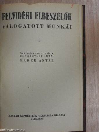 Erdélyi elbeszélők válogatott munkái/Délvidéki elbeszélők válogatott munkái/Felvidéki elbeszélők válogatott munkái