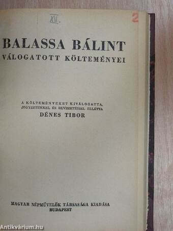 A peleskei nótárius/A háború költészete/Czuczor Gergely válogatott munkái/Balassa Bálint válogatott költeményei